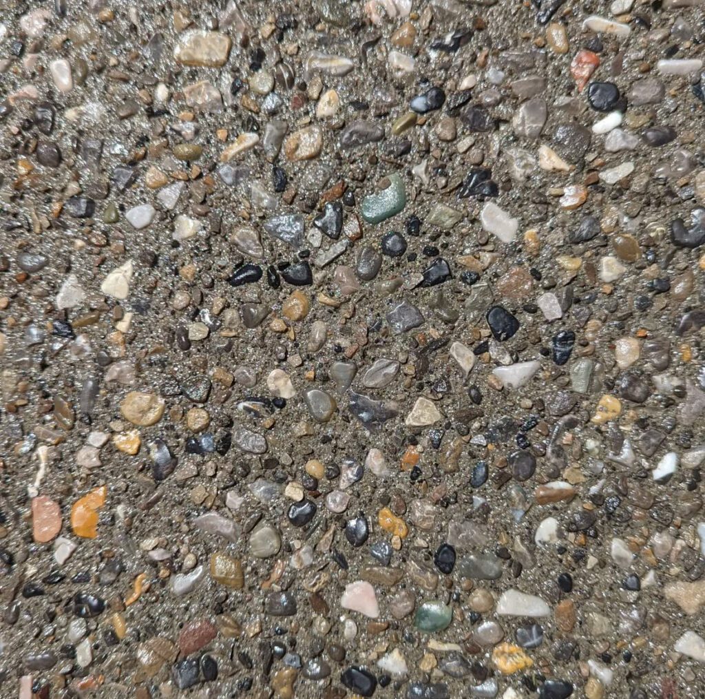 Exposed aggregate concrete