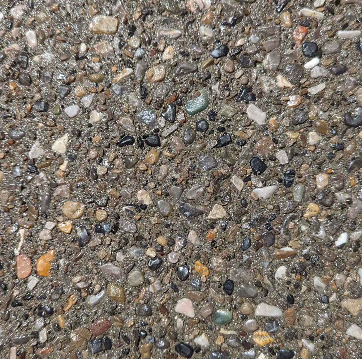 Exposed aggregate concrete